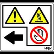 DECAL:H-TEMP WARNING:MOTOR