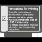 (NA):DECAL:CAUTION CHART:INKJET:PAPER201806-05 O/O