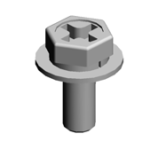 (x2)HEXAGONAL BOLT:W/WASHER:M3X8