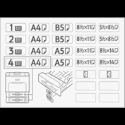 DECAL:PAPER TRAY:SIZE INDICATION