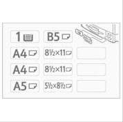 (x2)DECAL:PAPER TRAY:SIZE INDICATION