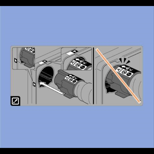 DECAL:TONER BOTTLE:INSTALL:COVER:FRONT201401-03 X/O