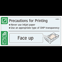DECAL:PAPER SET DIRECTION:TRAY:RIGHT