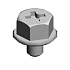 (x2)FLANGED HEXAGONAL HEAD BOLT:M3*4