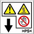 (x2)DECAL:H-TEMP WARNING:PAPER FEED