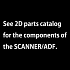 See 2D parts catalog for the components of the SCANNER/ADF.
