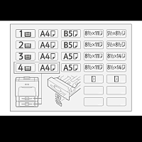 DECAL:PAPER TRAY:SIZE INDICATION