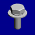 (x36)HEXAGONAL BOLT:DOUBLE SCREW:M3X8
