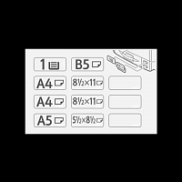 DECAL:PAPER TRAY:SIZE INDICATION